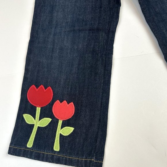 NWT Gymboree Girl Tulip Denim Pant & Tulip Stripe Cardigan 2 Piece Set Size 3 - Picture 3 of 8